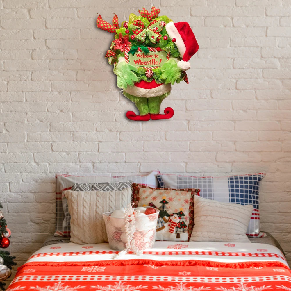 Christmas Grinch Leg Wreath