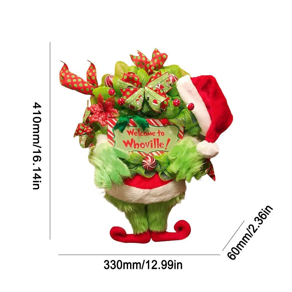 Christmas Grinch Leg Wreath