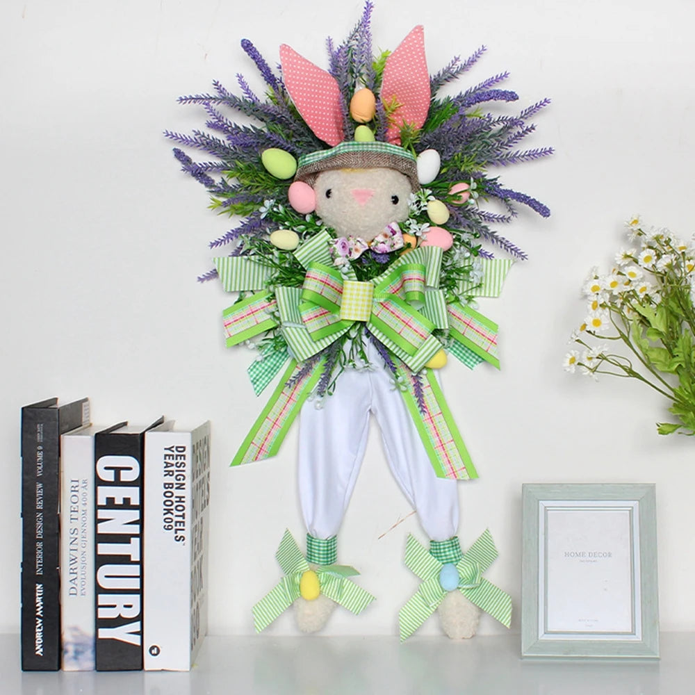 Lavender Bunny w Egg Wreath