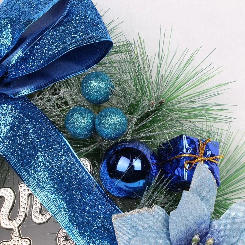 Winter Blue Christmas Wreath