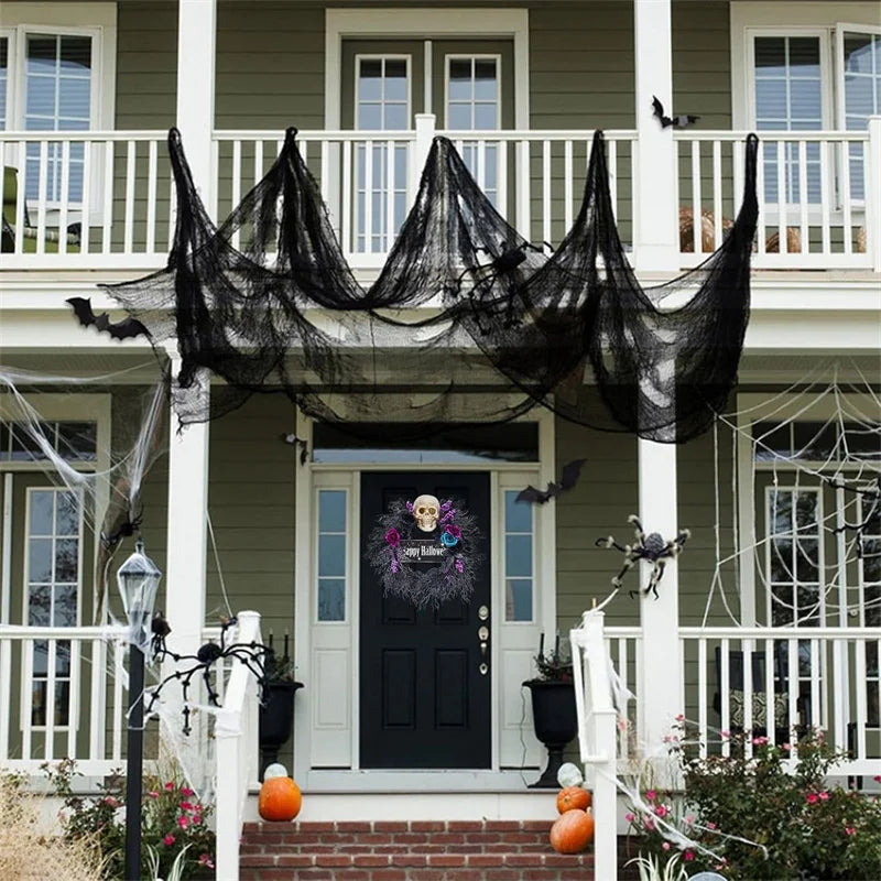 Halloween Skull Wreath with Lights,