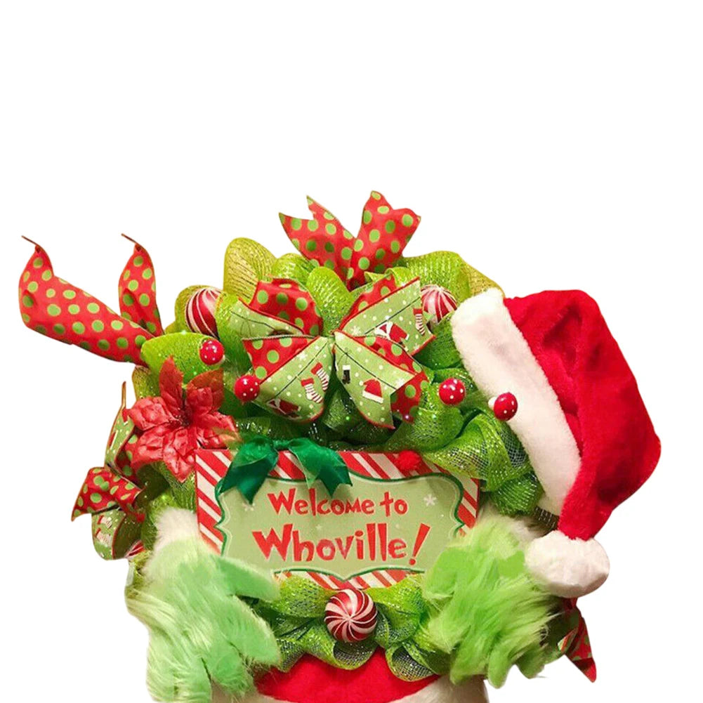 Christmas Grinch Leg Wreath