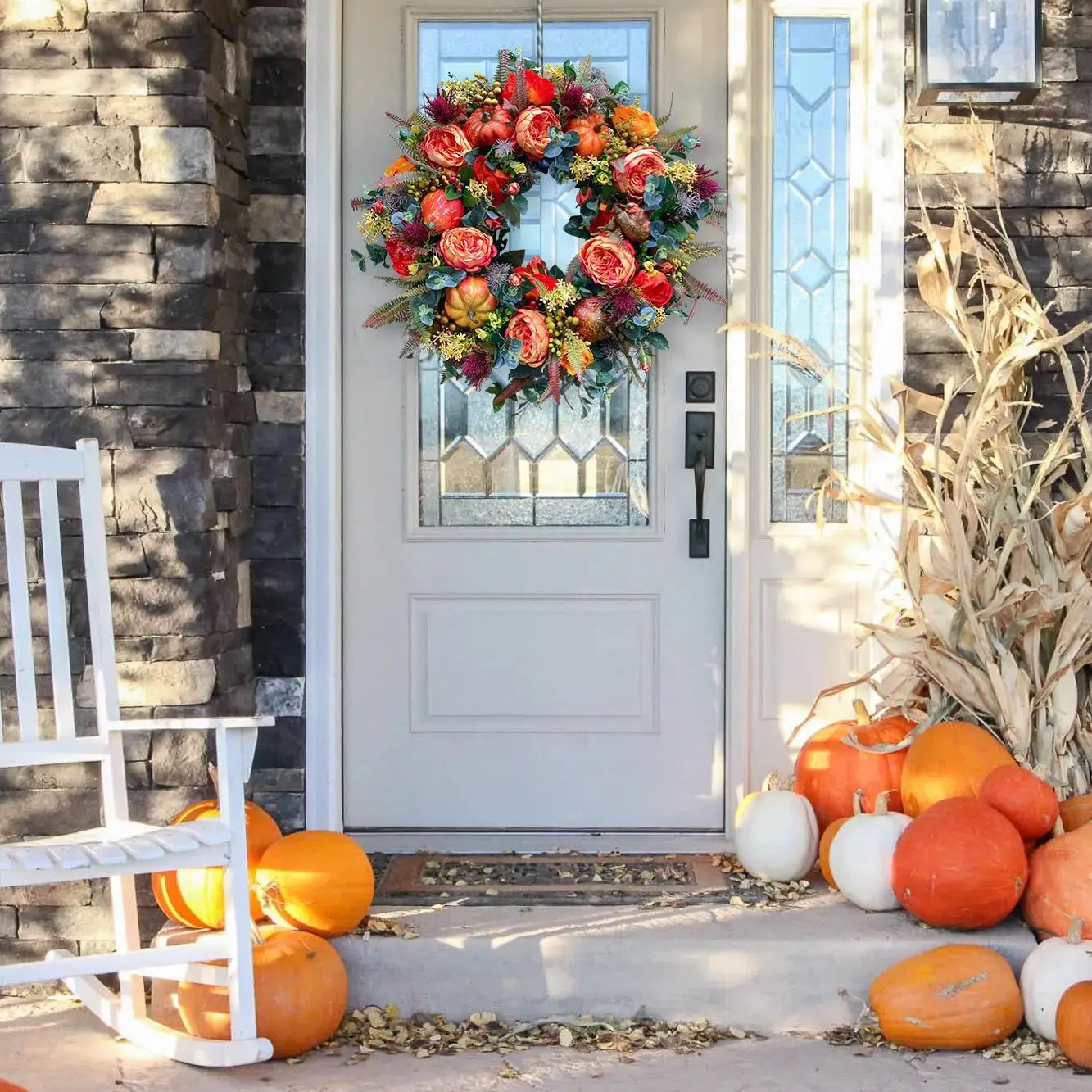 Fall Peony and Pumpkin