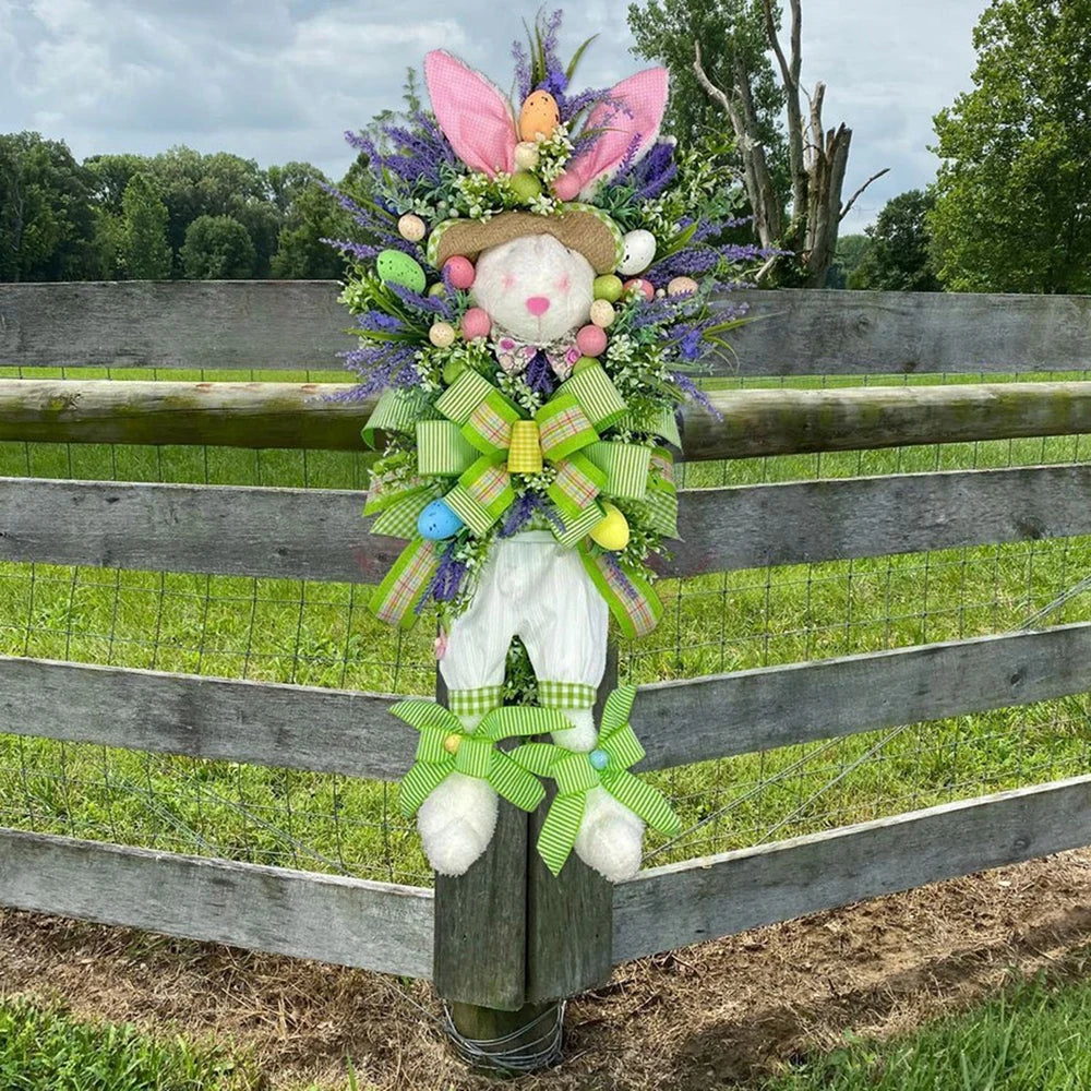 Lavender Bunny w Egg Wreath