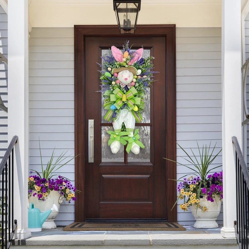 Lavender Bunny w Egg Wreath