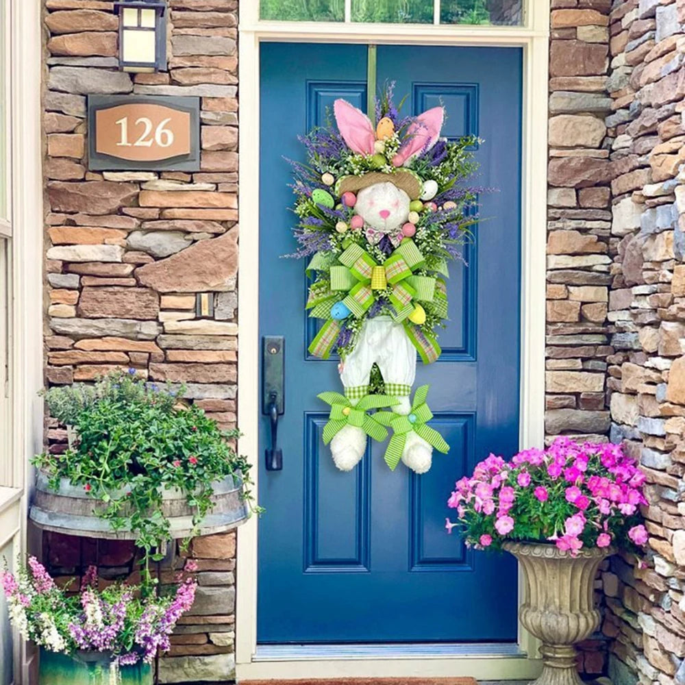 Lavender Bunny w Egg Wreath
