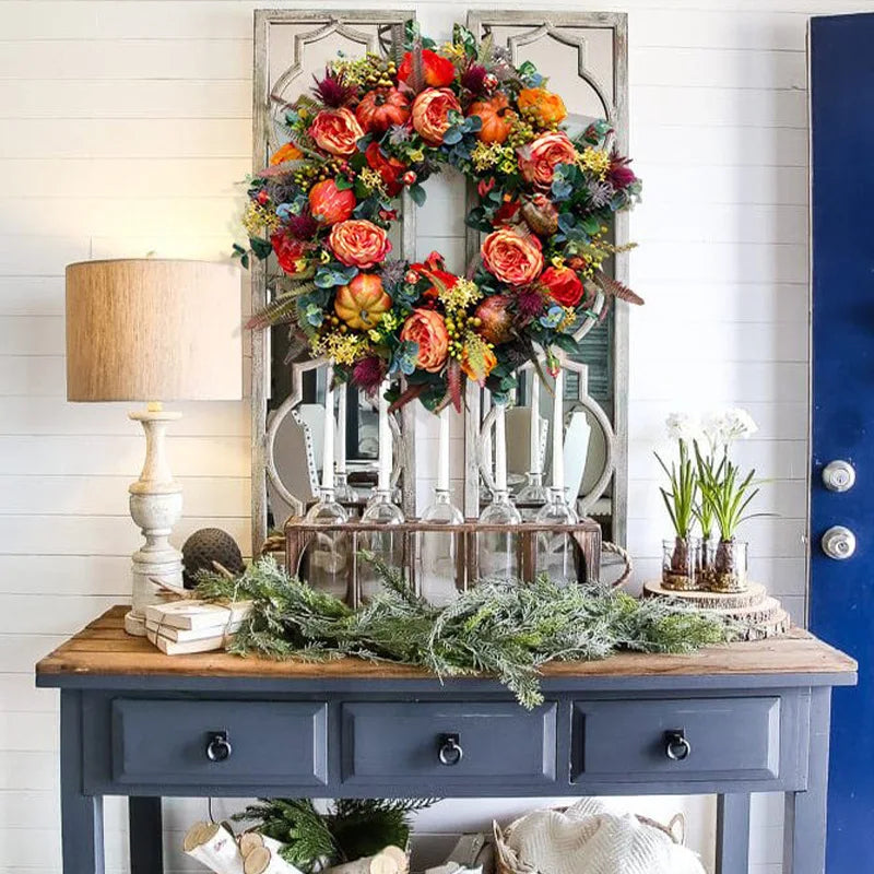 Fall Peony and Pumpkin